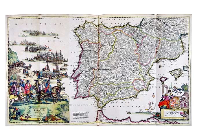 Antique Map of Spain and Portugal