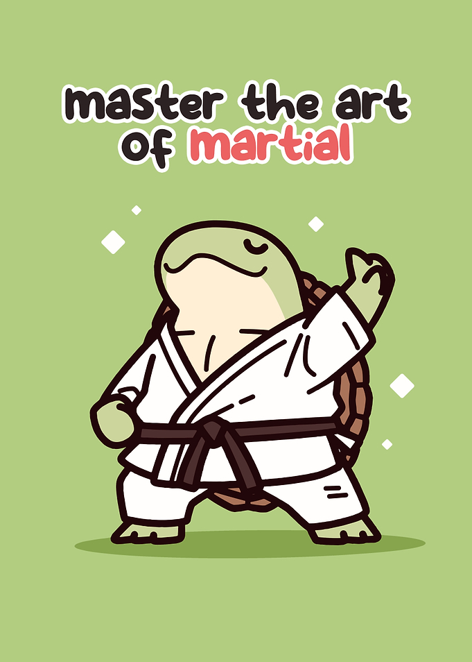 Cute Turtle Martial Artist