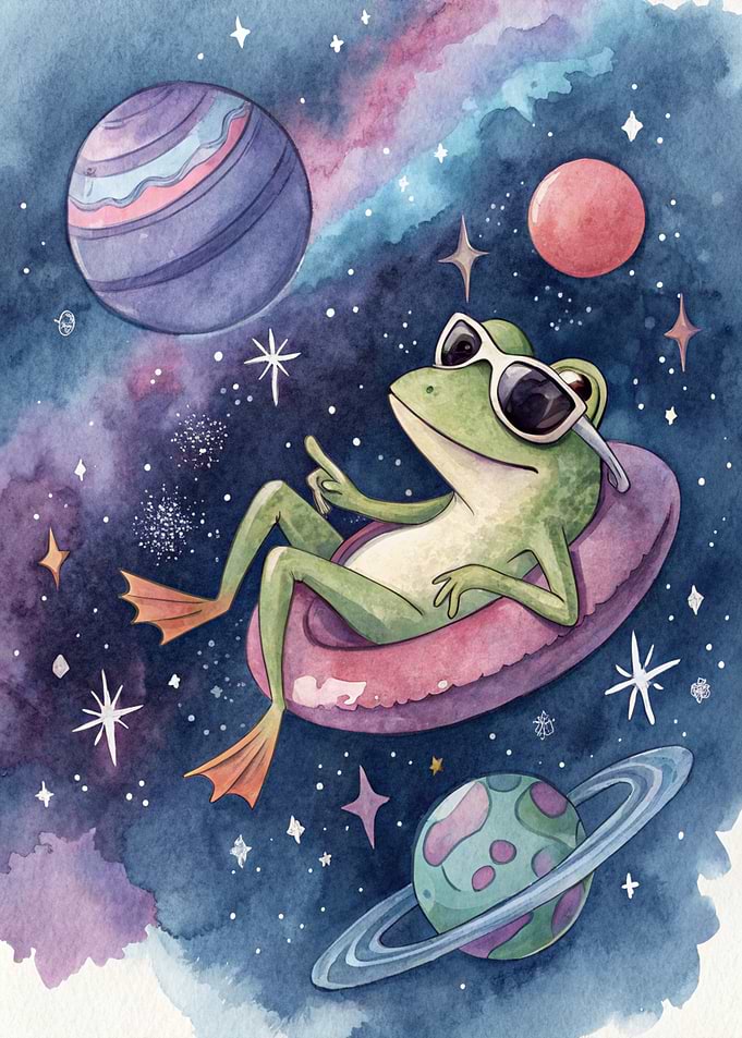 Frog Floating in Space