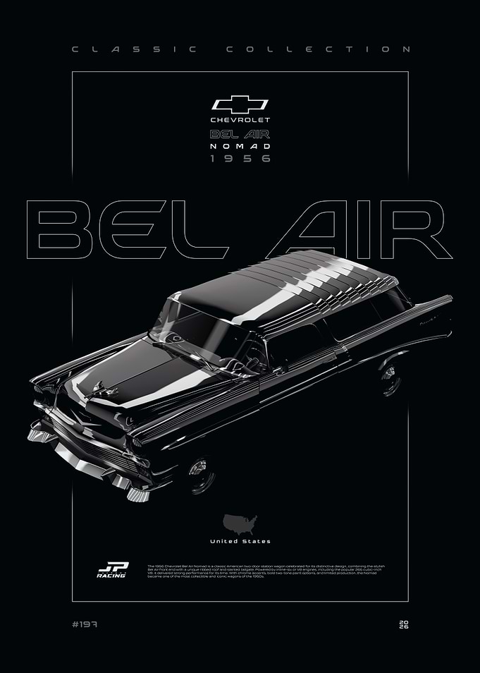 1956 Chevrolet Bel Air Nomad Poster