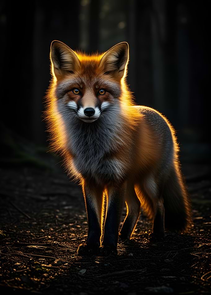 Golden Hour Fox in Forest