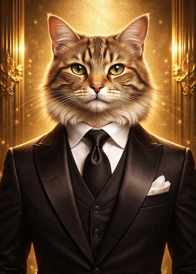 Dapper Cat in a Tuxedo