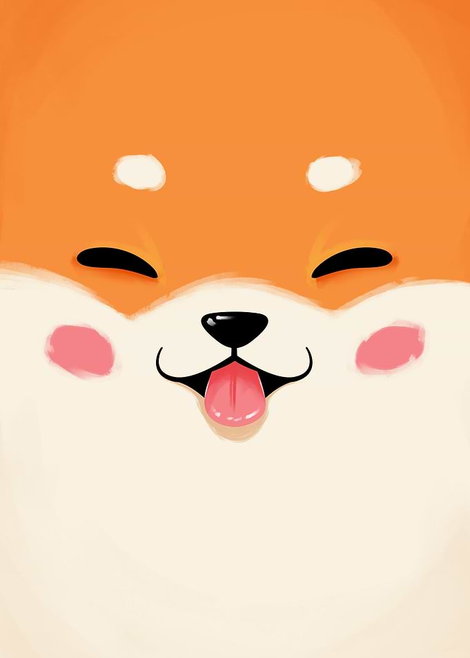 Cute Shiba Inu Face with Tongue Out