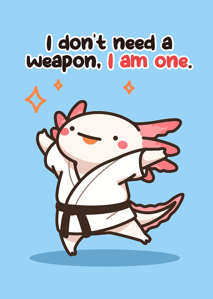 Cute Axolotl Karate Master