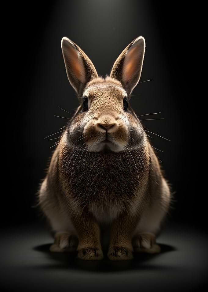 Close-up of a cute brown rabbit