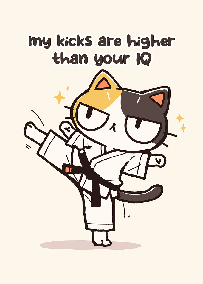 Karate Cat Kicking