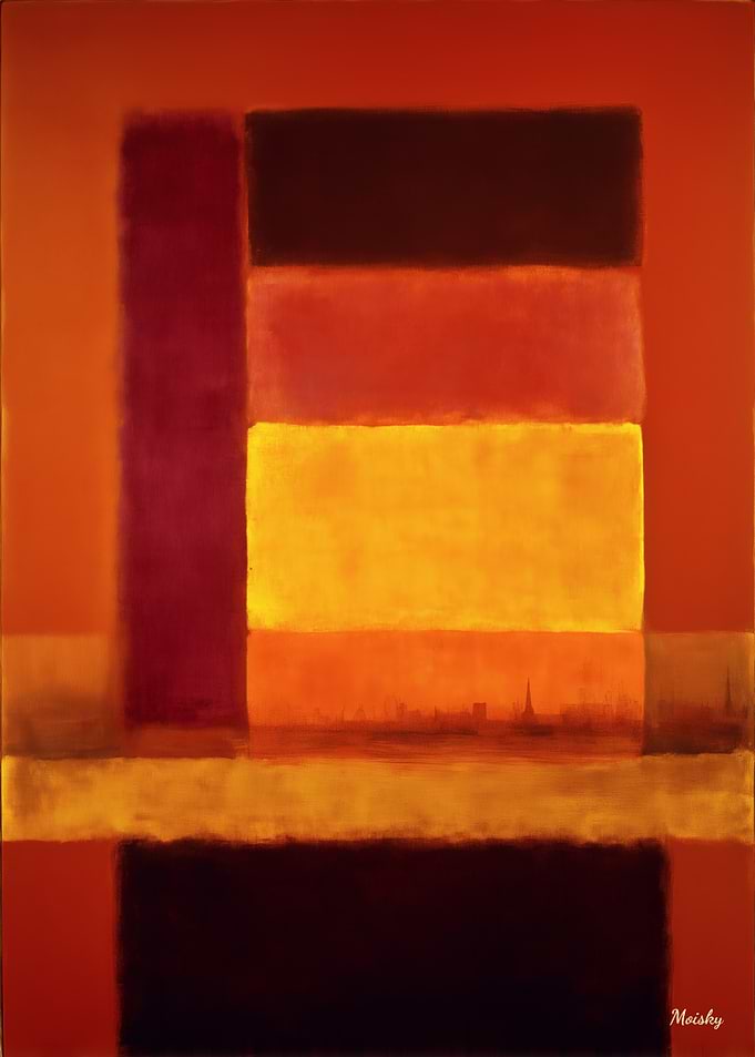 Golden Horizon Color Field Abstract Painting