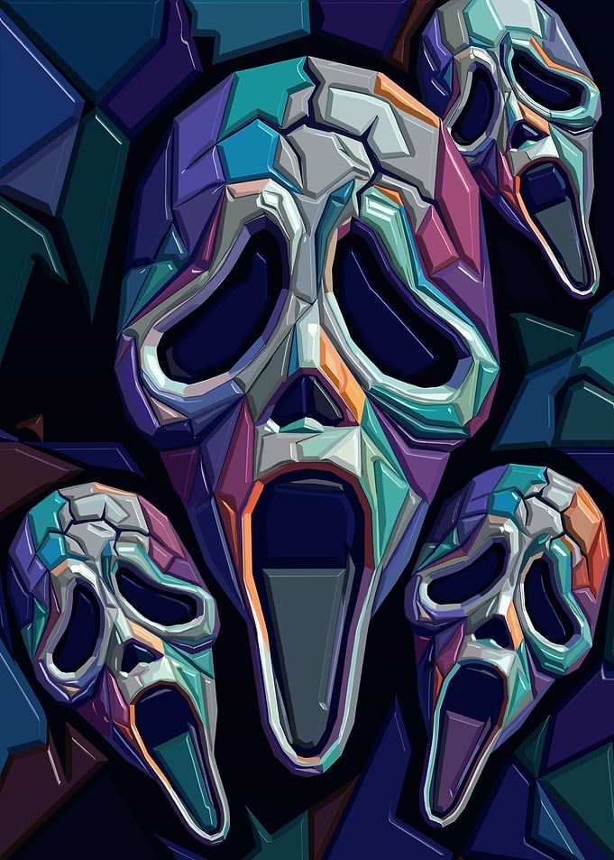 Scream Masks Abstract Art