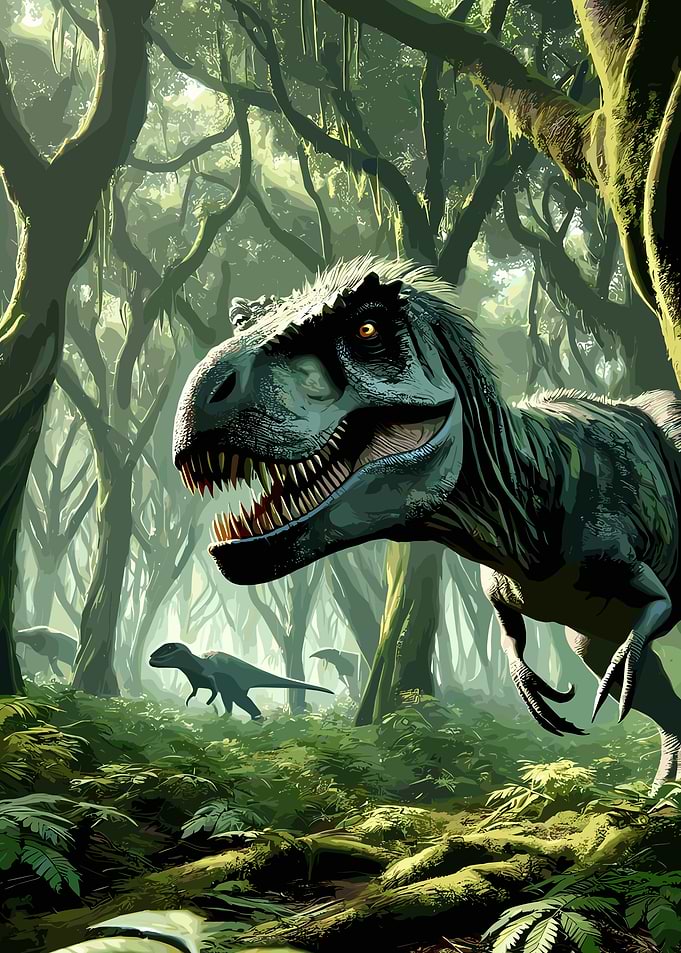 Tyrannosaurus Rex in a Lush Jungle