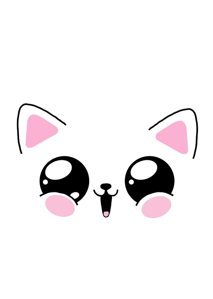 Cute Cat Face with Big Eyes