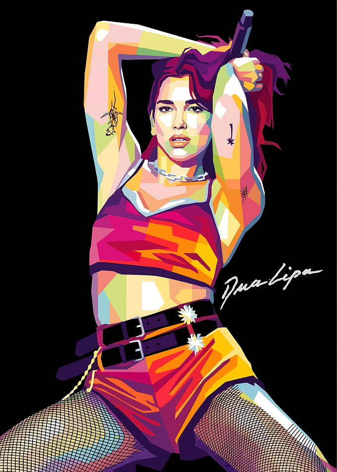 Dua Lipa Pop Art Portrait