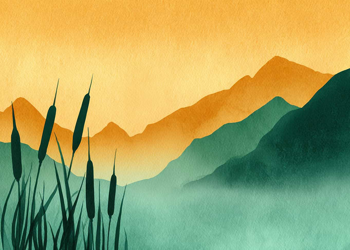Misty Mountain Sunset