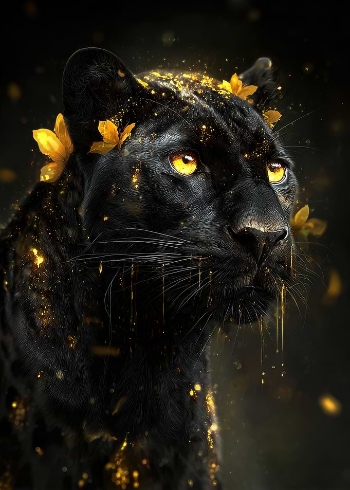 Golden Eyes Black Panther