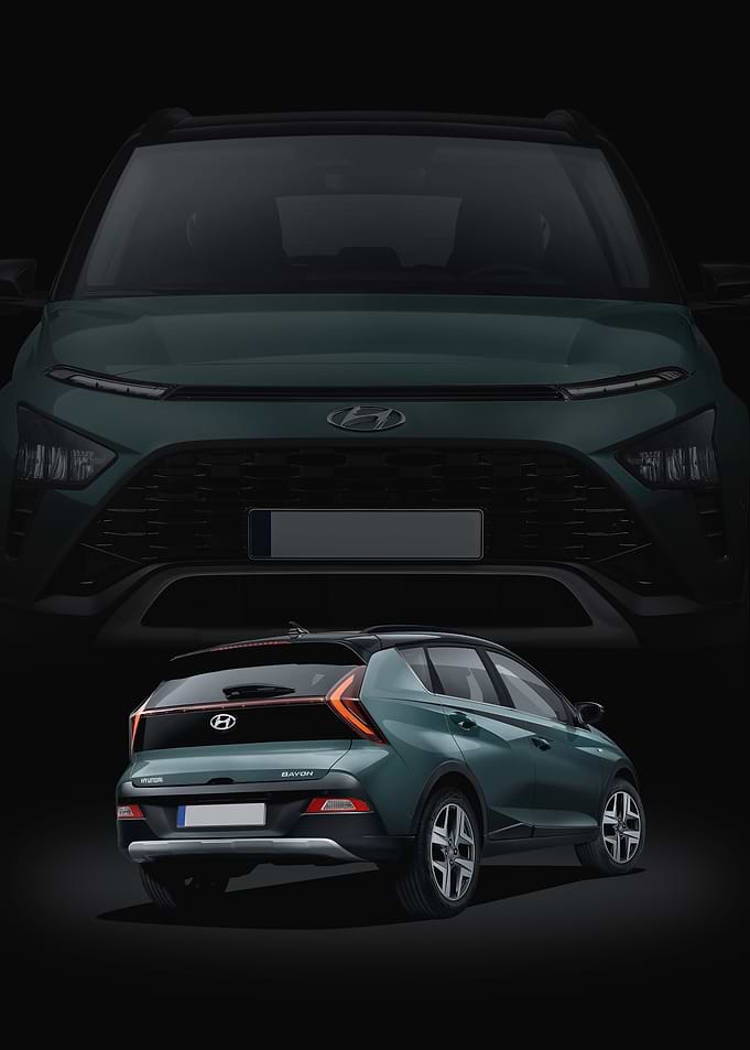 Hyundai Bayon Rear and Front View