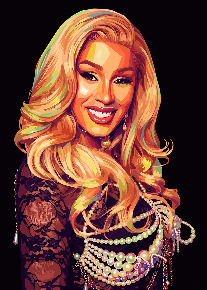 Cardi B Pop Art Portrait