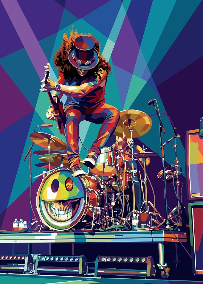Slash Performing on Stage