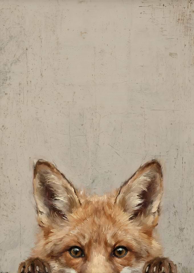 Peeking Fox Painting