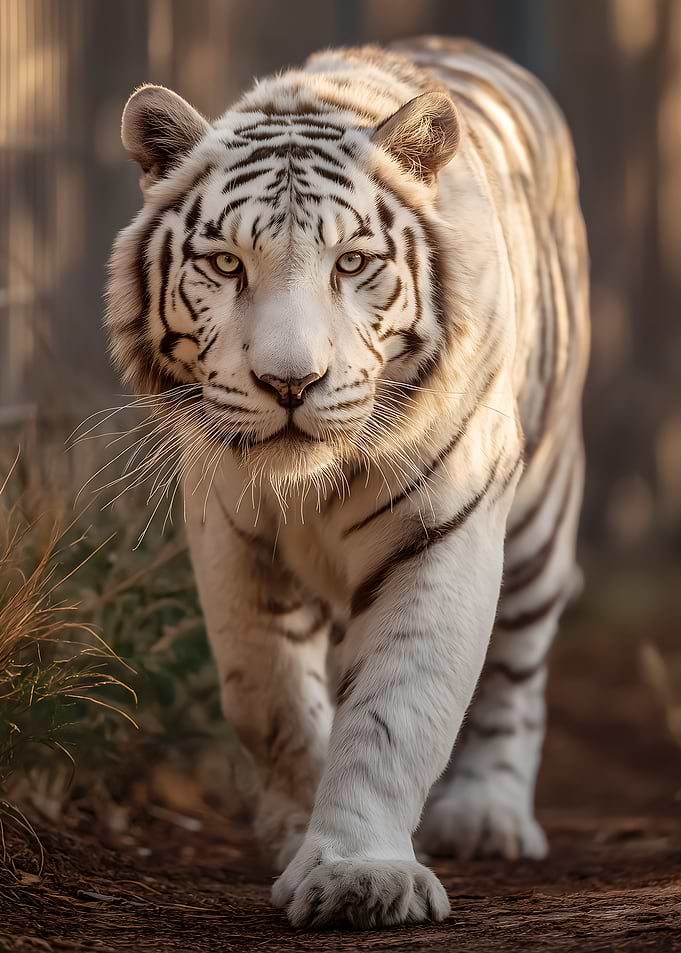 White Tiger Walking Forward