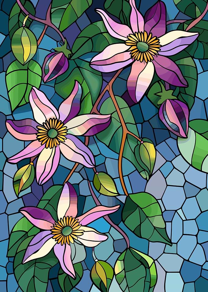Stained Glass Floral Pattern