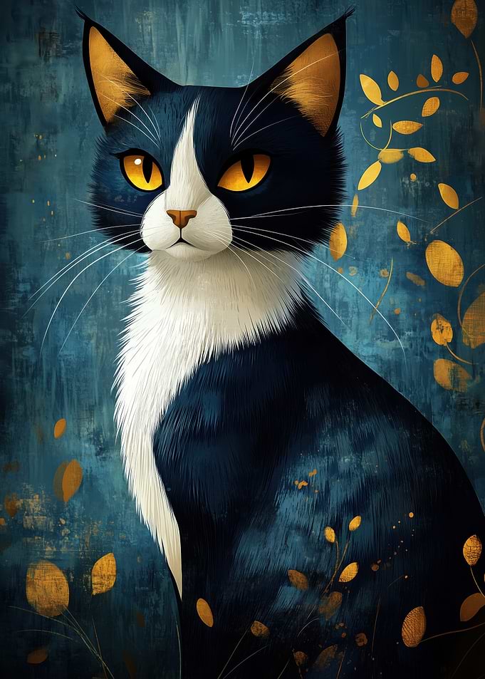 Black and White Cat Portrait