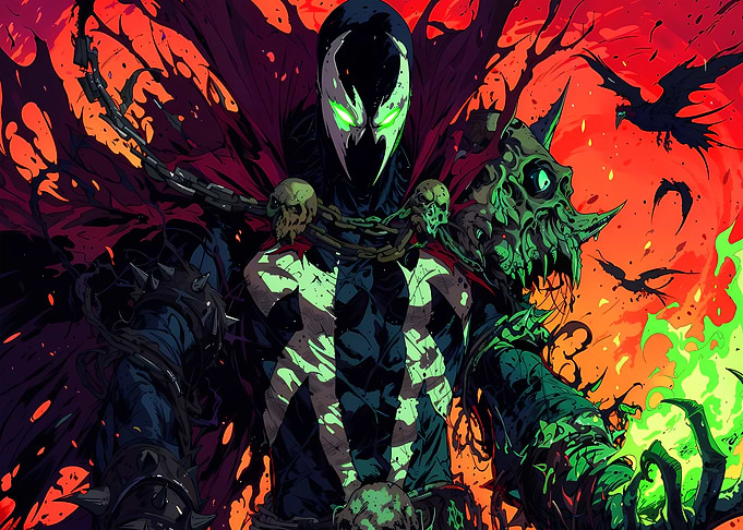 Spawn with Green Energy and Skulls