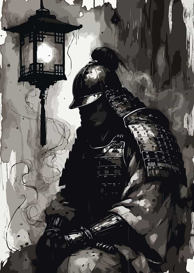 Samurai Warrior in Armor Art