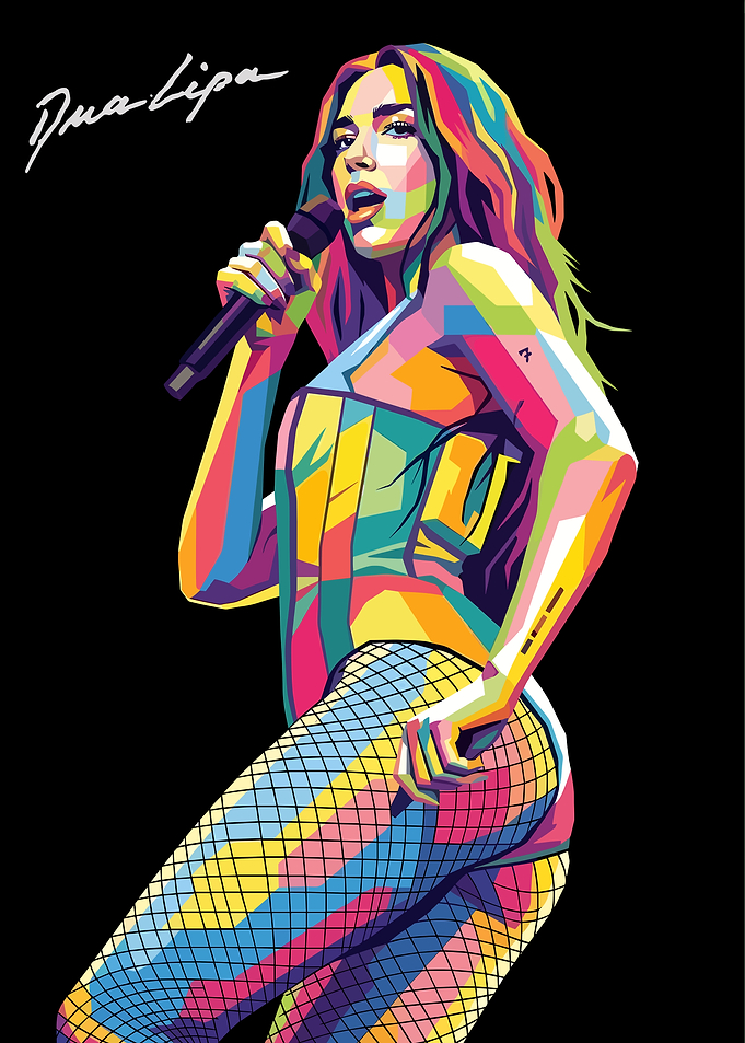 Dua Lipa Pop Art Portrait