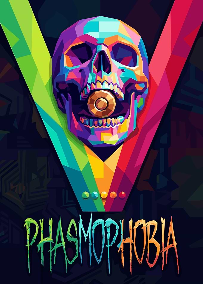 Phasmophobia Skull Pop Art