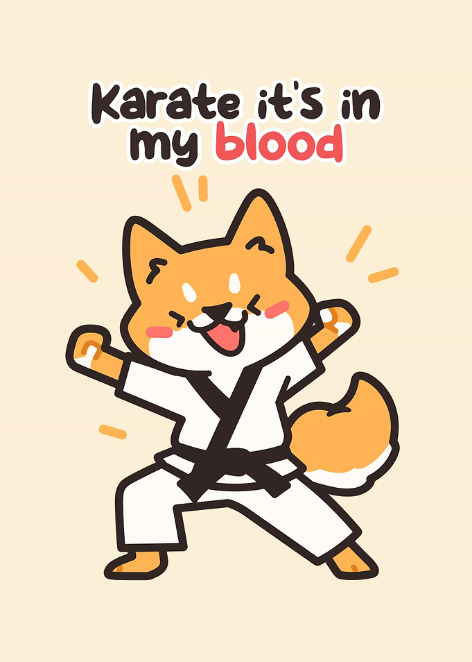 Cute Dog in Karate Gi