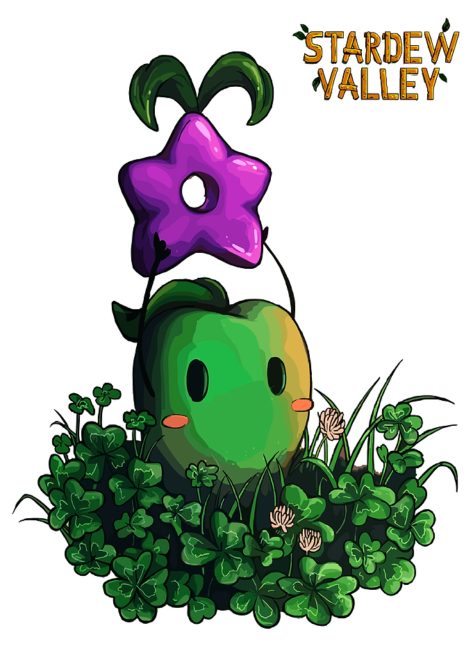 Stardew Valley Starfruit and Green Apple Character