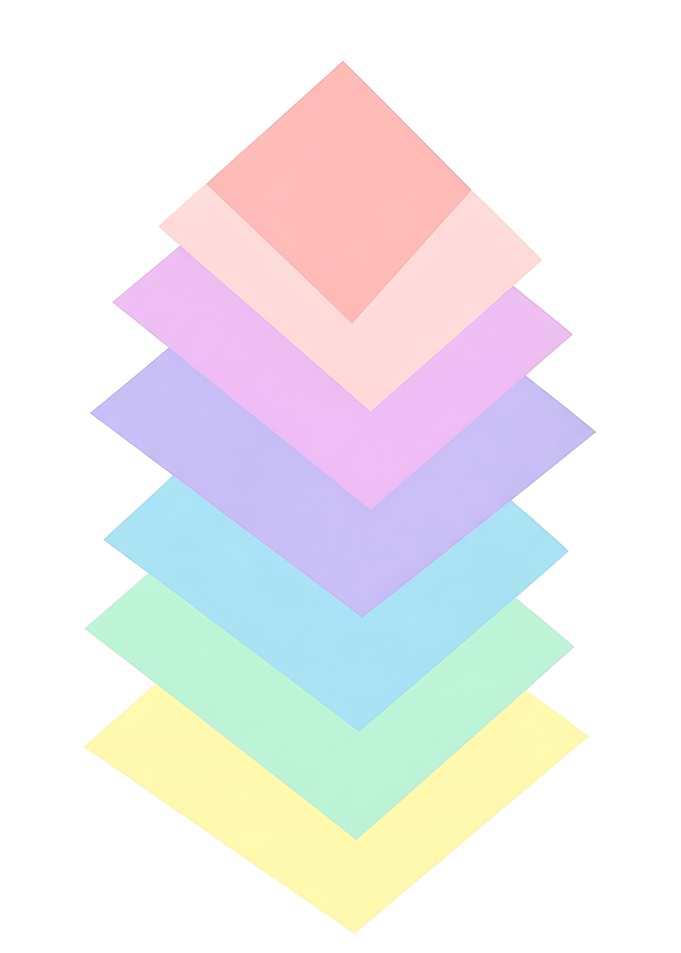 Pastel Geometric Diamond Poster — Abstract Colorful Wall Art Mid Century Modern Home Decor