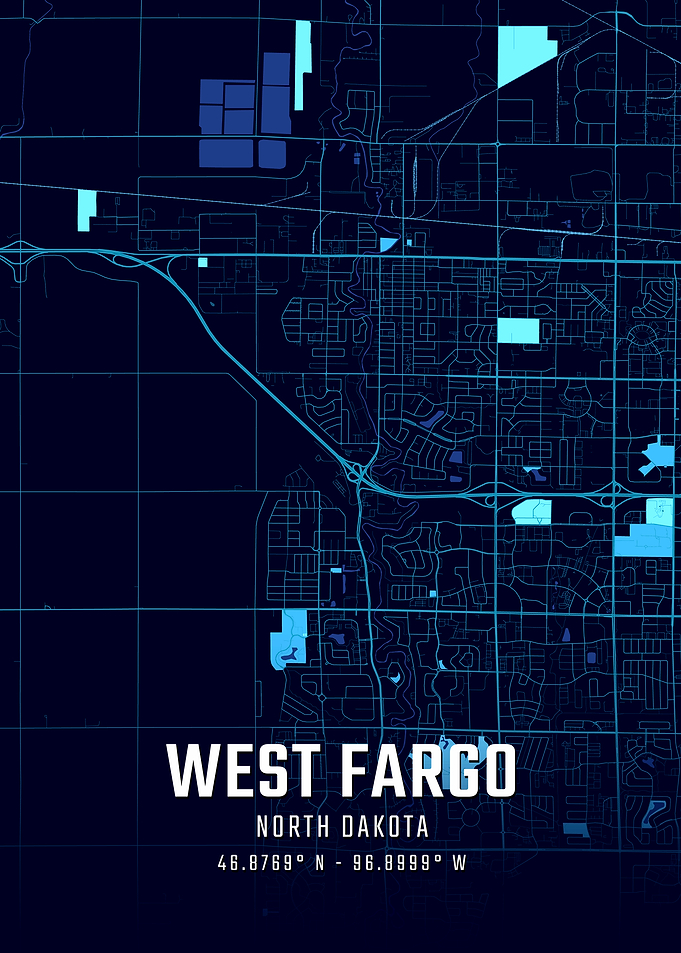 West Fargo North Dakota Midnight City Map