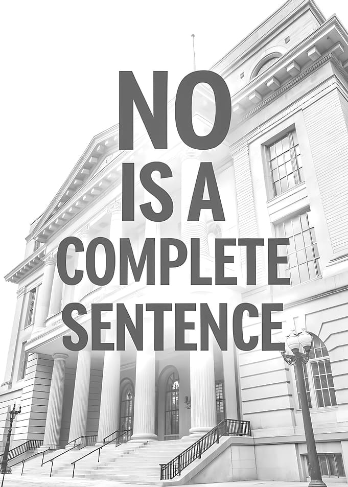 No is a complete sentence text art