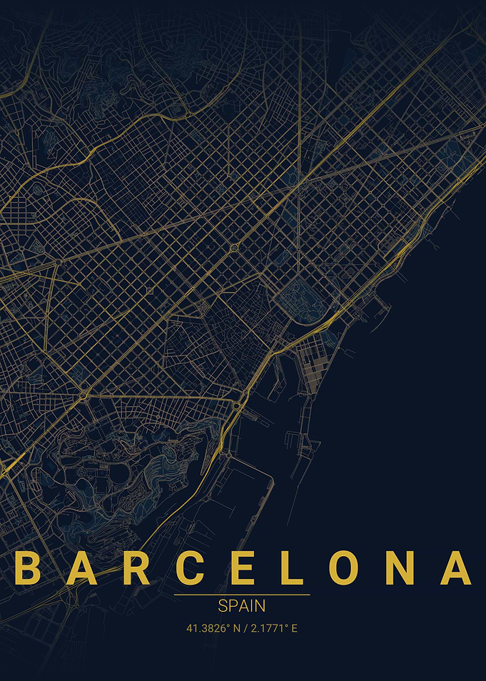 Barcelona Map Art