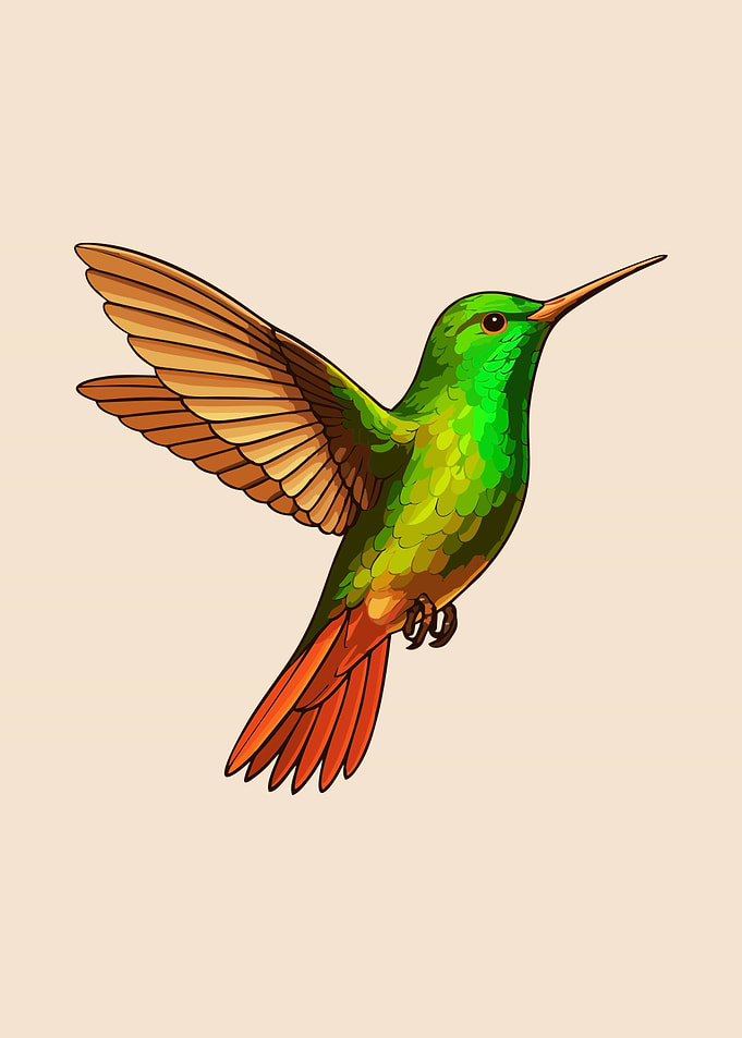 Vibrant Hummingbird in Flight wall art