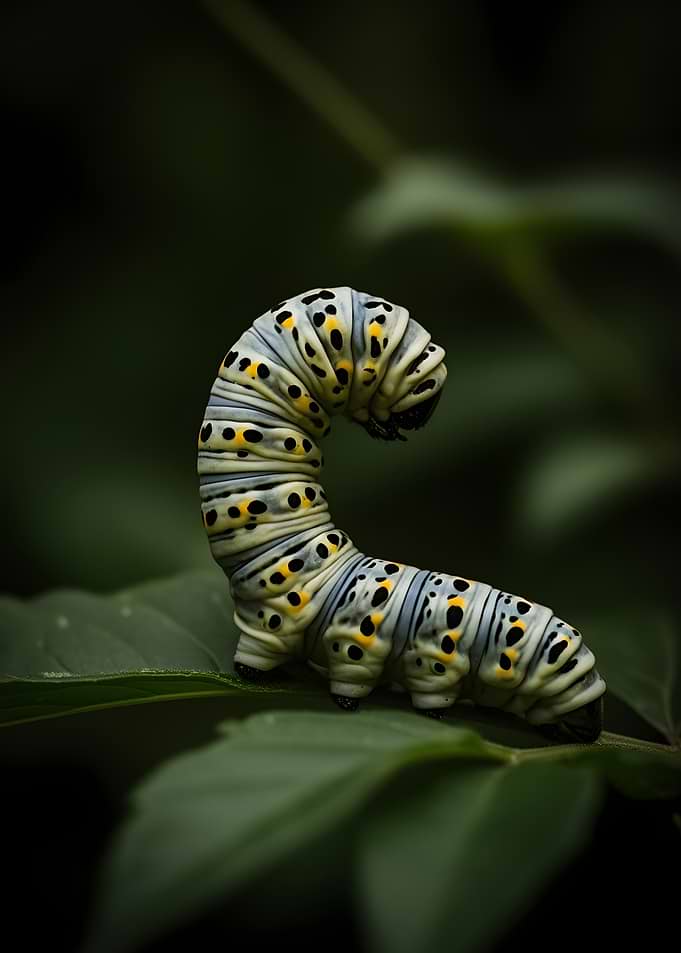 Caterpillar on a Leaf
