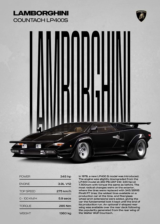 Lamborghini Countach LP400S Poster