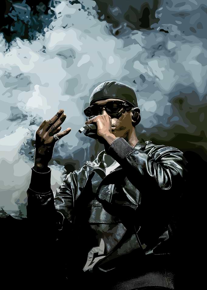 Rapper Performing with Smoke