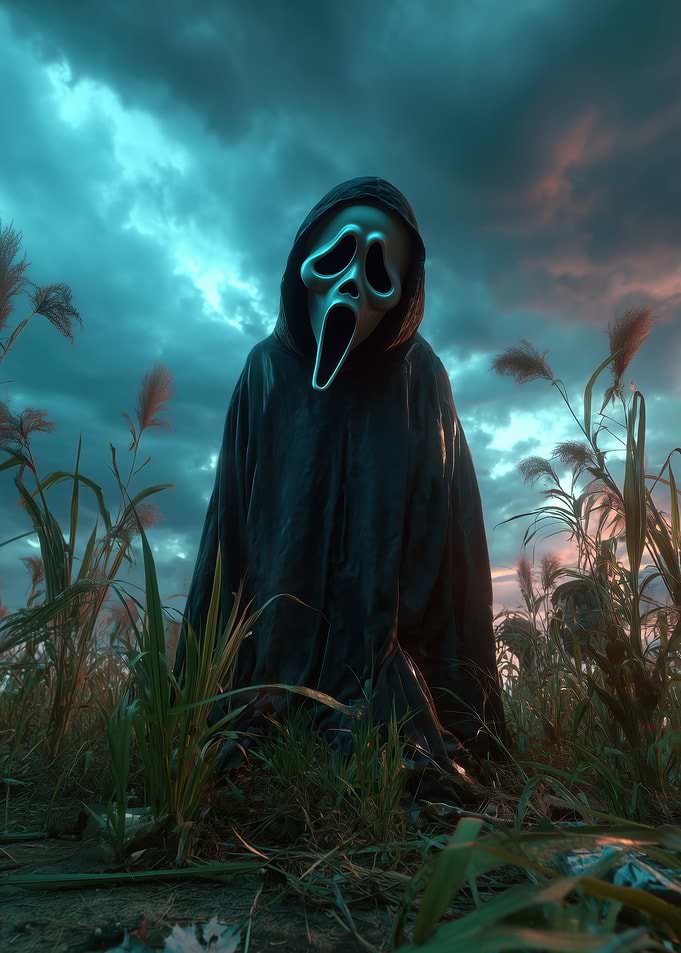 Ghostface in a Field at Dusk