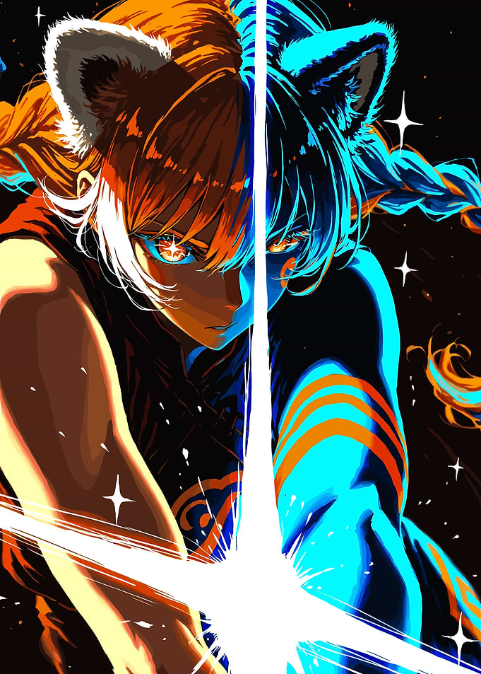 Dual-Wielding Anime Character