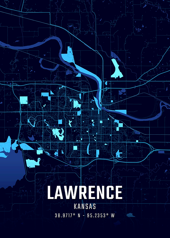 Lawrence Kansas Midnight City Map