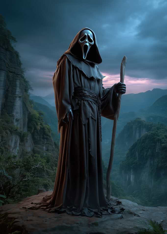 Ghostface in a Mountain Landscape
