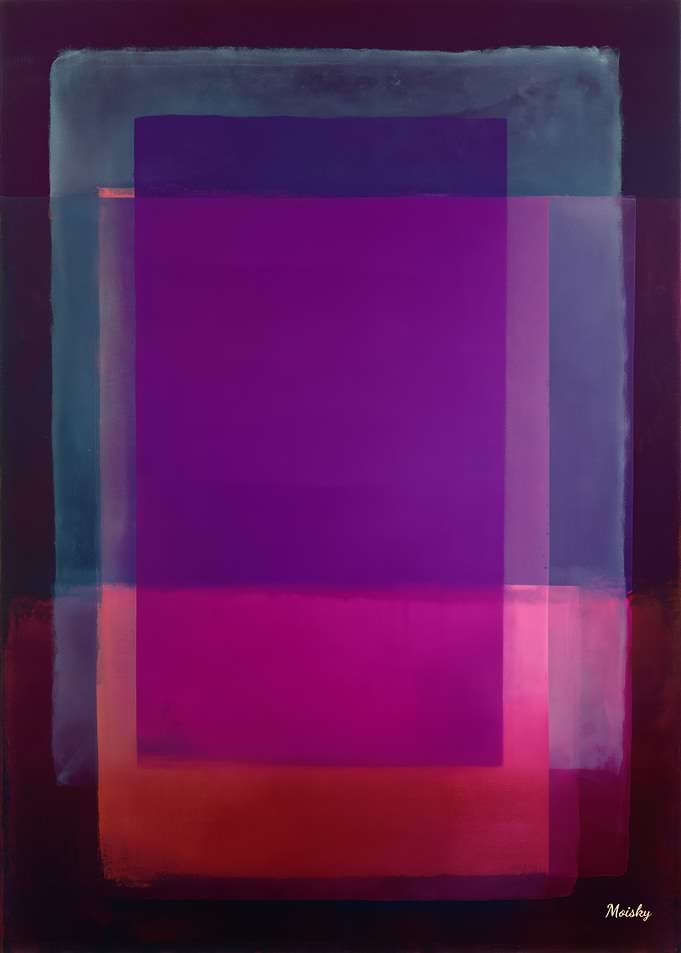 Magenta Violet Color Field Abstract Painting