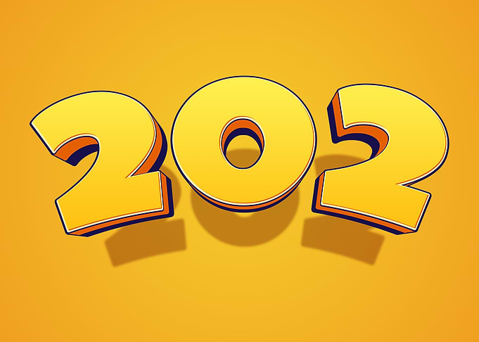 3D Yellow Numbers 202