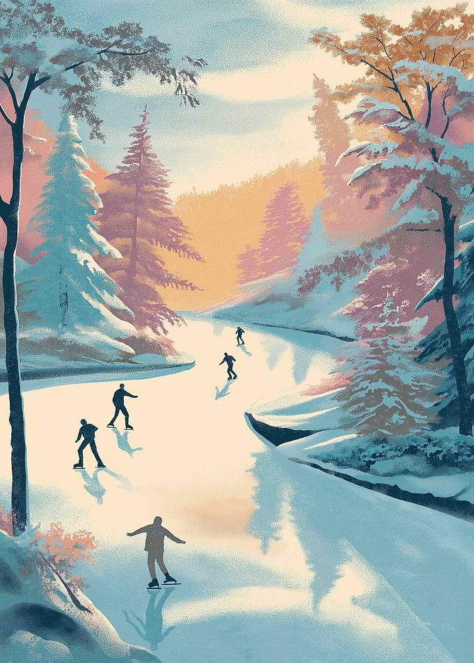 Winter Ice Skating Scene