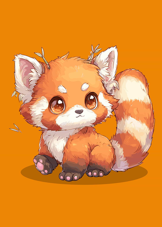 Cute Red Panda with Big Eyes