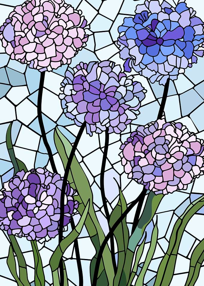 Stained Glass Hyacinths