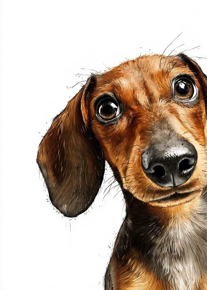 Close-up of a Dachshund's face