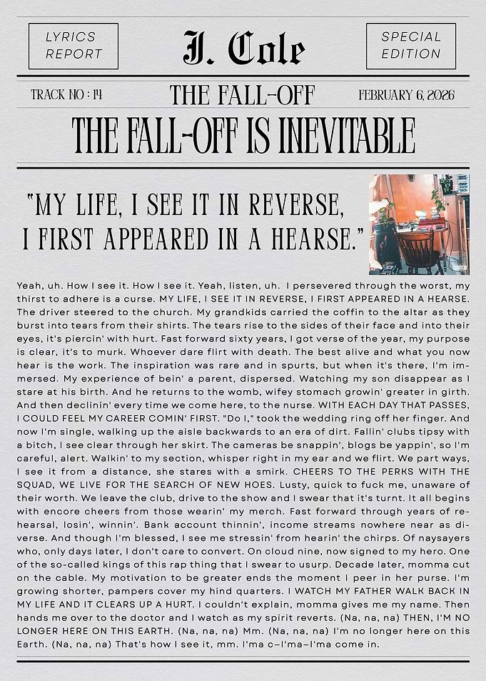 J. Cole THE FALL-OFF IS INEVITABLE