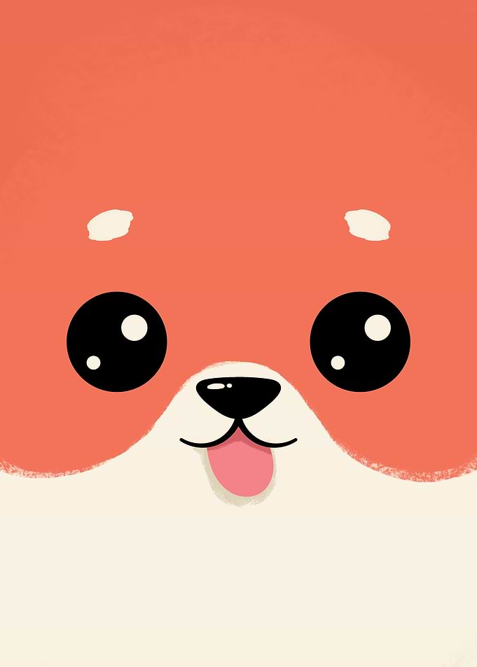 Cute Cartoon Dog Face